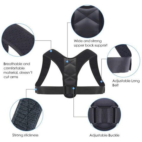 Image of Adjustable Brace Support Belt Back Posture Corrector