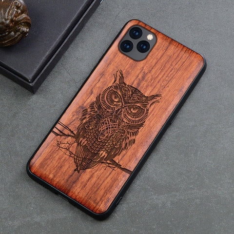 Image of 2019 New For iPhone 11 Case Slim Wood Back Cover TPU Bumper Case For iPhone 11 Pro iPhone 11 Pro Max Phone Cases