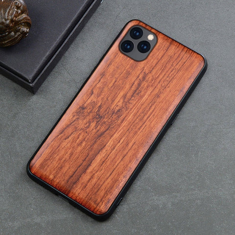 Image of 2019 New For iPhone 11 Case Slim Wood Back Cover TPU Bumper Case For iPhone 11 Pro iPhone 11 Pro Max Phone Cases