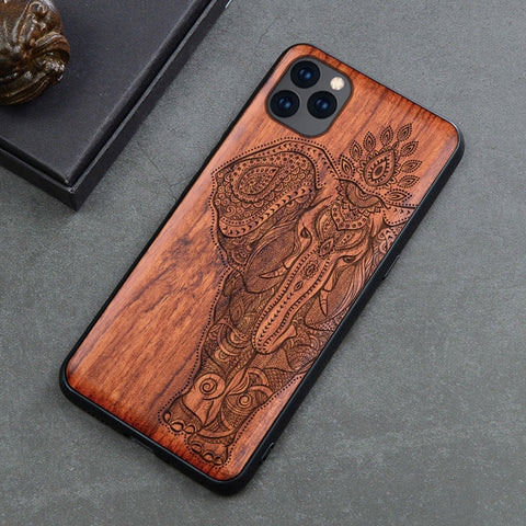 Image of 2019 New For iPhone 11 Case Slim Wood Back Cover TPU Bumper Case For iPhone 11 Pro iPhone 11 Pro Max Phone Cases