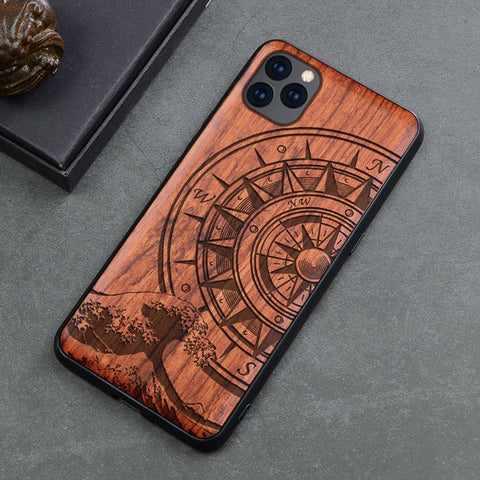 Image of 2019 New For iPhone 11 Case Slim Wood Back Cover TPU Bumper Case For iPhone 11 Pro iPhone 11 Pro Max Phone Cases