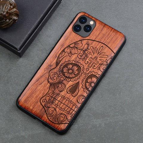 Image of 2019 New For iPhone 11 Case Slim Wood Back Cover TPU Bumper Case For iPhone 11 Pro iPhone 11 Pro Max Phone Cases