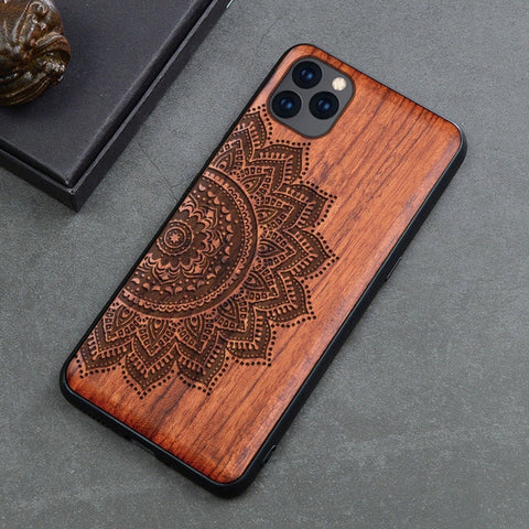 Image of 2019 New For iPhone 11 Case Slim Wood Back Cover TPU Bumper Case For iPhone 11 Pro iPhone 11 Pro Max Phone Cases