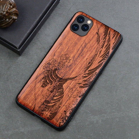 Image of 2019 New For iPhone 11 Case Slim Wood Back Cover TPU Bumper Case For iPhone 11 Pro iPhone 11 Pro Max Phone Cases