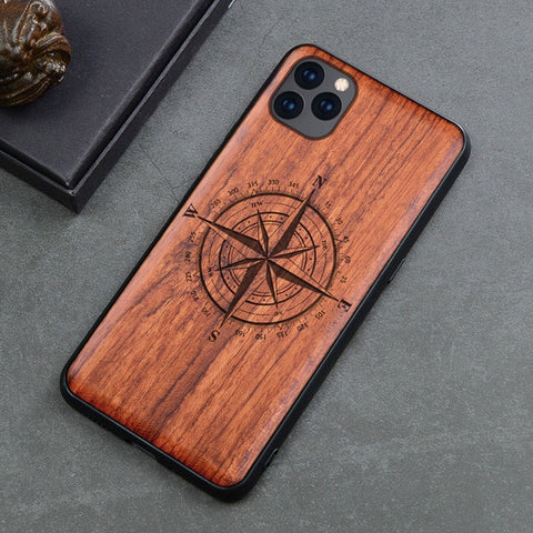 Image of 2019 New For iPhone 11 Case Slim Wood Back Cover TPU Bumper Case For iPhone 11 Pro iPhone 11 Pro Max Phone Cases