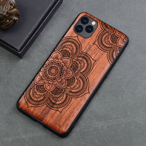 Image of 2019 New For iPhone 11 Case Slim Wood Back Cover TPU Bumper Case For iPhone 11 Pro iPhone 11 Pro Max Phone Cases