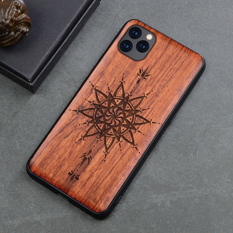 Image of 2019 New For iPhone 11 Case Slim Wood Back Cover TPU Bumper Case For iPhone 11 Pro iPhone 11 Pro Max Phone Cases