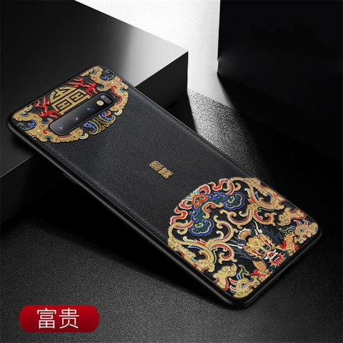 Image of Leather Phone Cover For Samsung Galaxy S10 S9 S8 Plus s10 plus