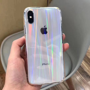 Hard Transparent Rainbow Laser Case